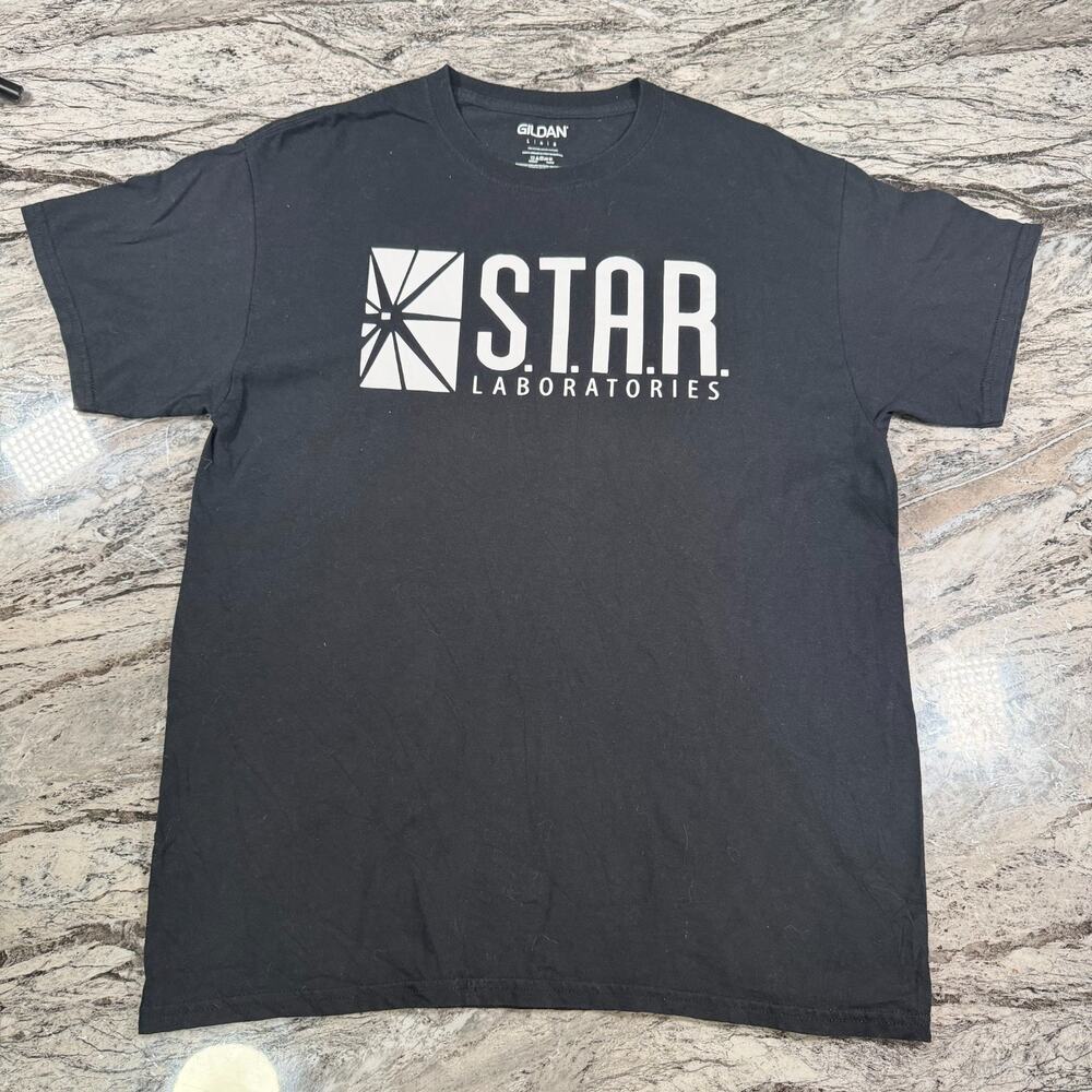 Men's Graphic T-Shirt Short Sleeve Casual Crew Neck Tee - BLACK - LARGE